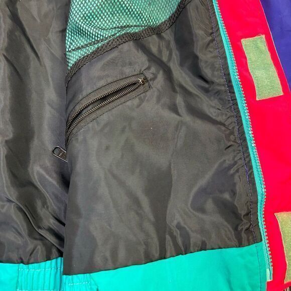 Vintage 80's Woolrich L/XL? Sea Jade Full Zip Colorblock Windbreaker Jacket - Picture 5 of 8